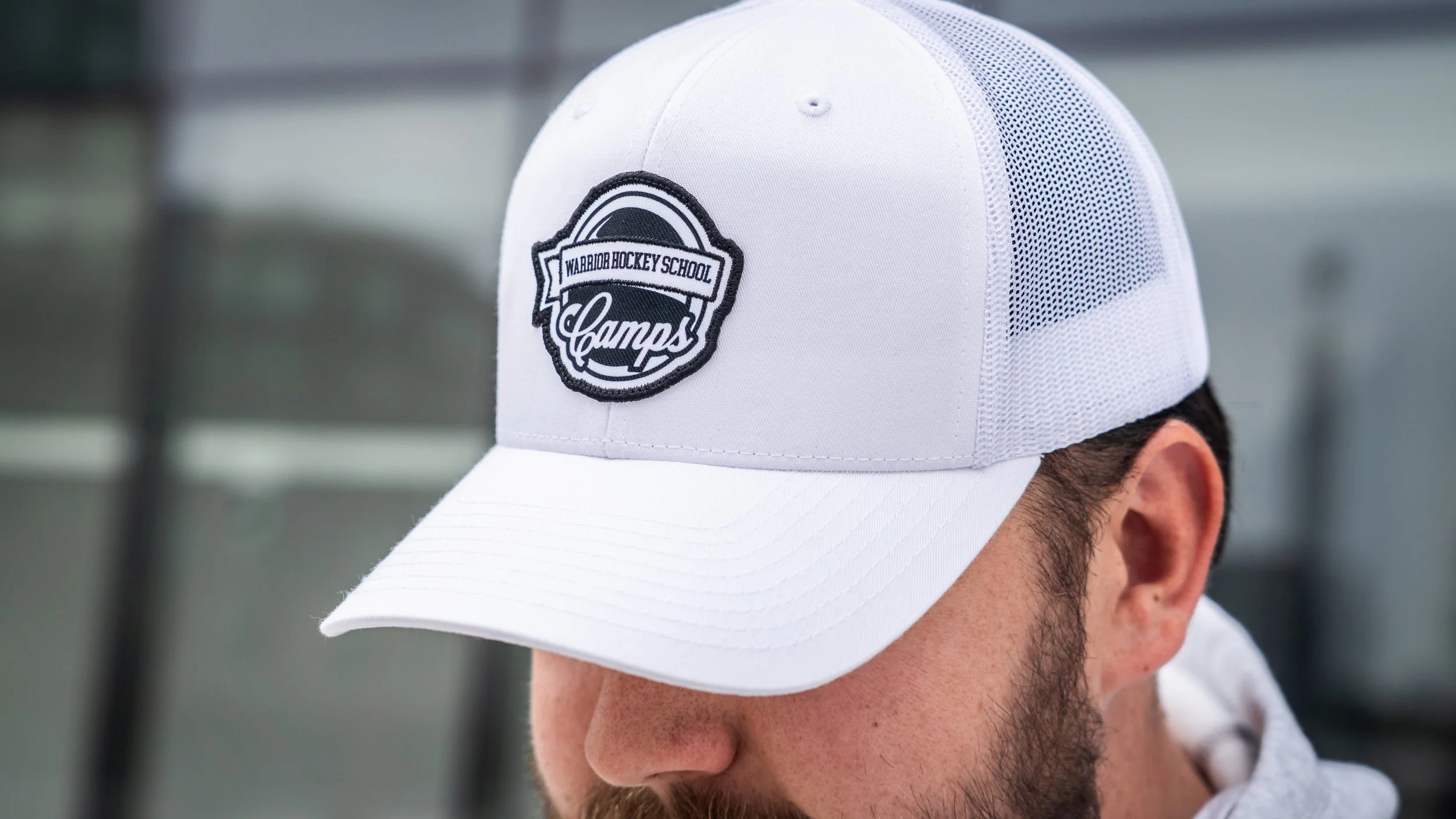 Hockey Camps White Retro Trucker Cap — Warrior Ice Arena Hockey Camps White Retro Trucker Cap — Warrior Ice Arena